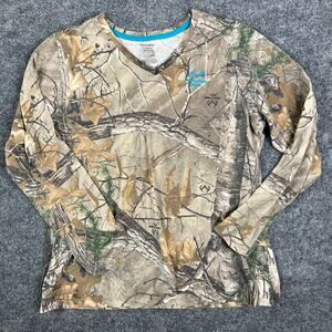 Realtree Camo Shirt Womens XXL Long Sleeve Outdoor Hunting Pullover Stretch